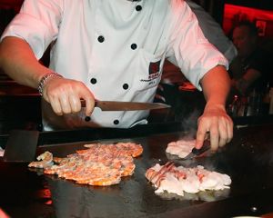 Chef Cooking at Kobe Restaurant