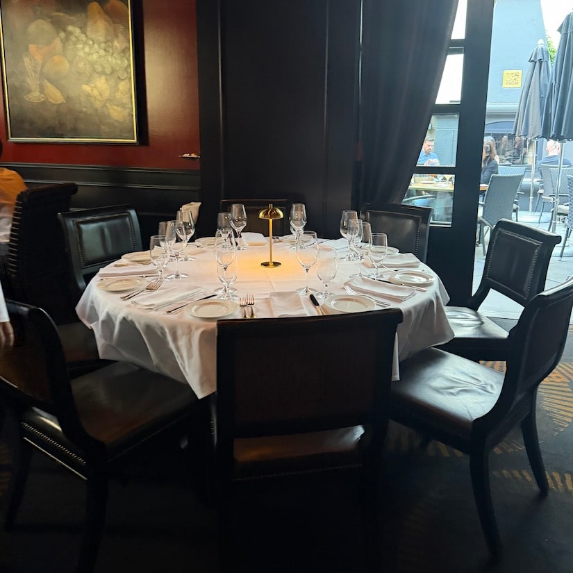Table setting at Gotham restaurant