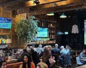 Interior of Biminis pub in Kitsilano