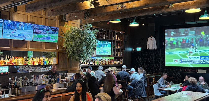 Interior of Biminis pub in Kitsilano