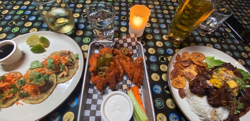 Food plates at Score on Davie