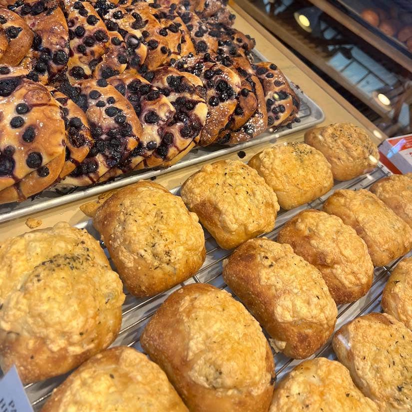 Baked food items at Granville Island public market