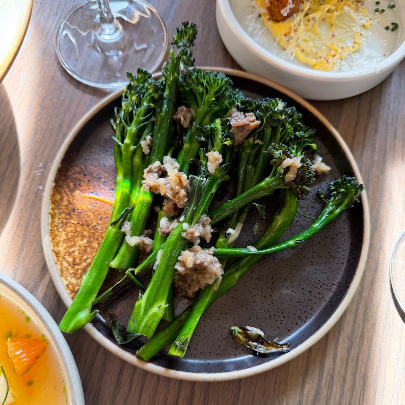 Broccolini side dish at Violete restaurant