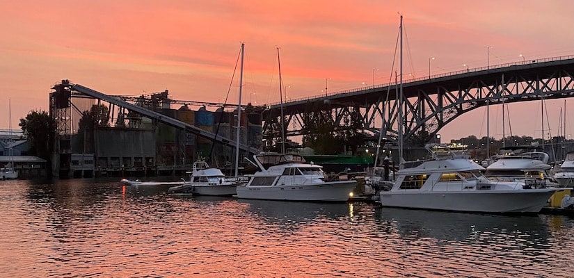 Granville Island at sunset