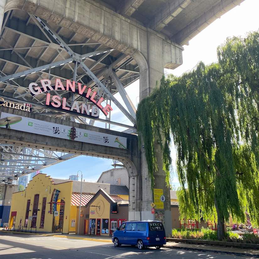 Granville Island road entrance downtown